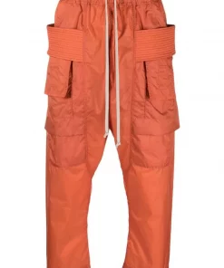 ( Nouvelle Collection ) Rick Owens 53 ORANGE Cropped Cargo Trousers Homme