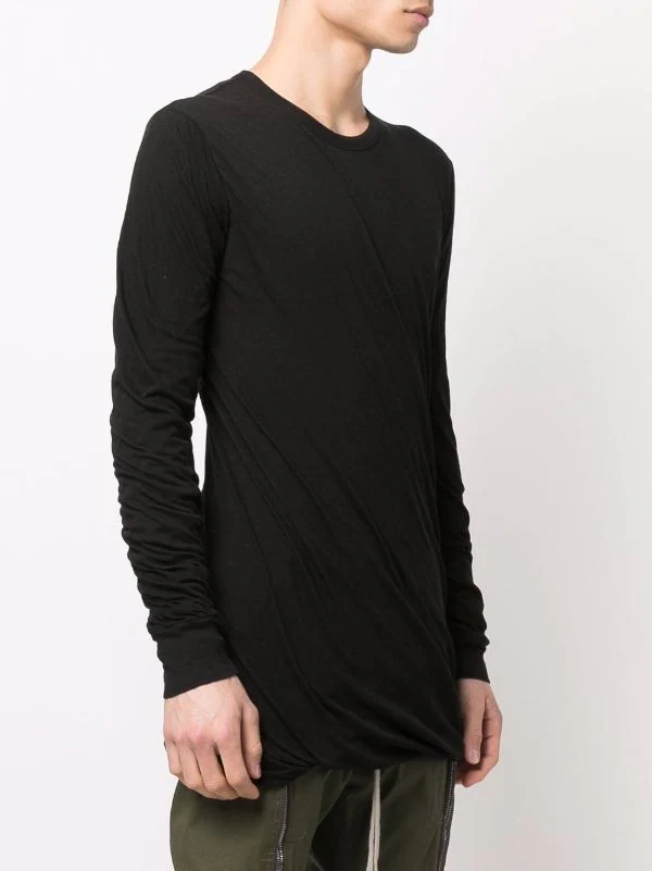 ( Nouvelle Collection ) Rick Owens T-shirt Froncé à Manches Longues Homme 5 ( Nouvelle Collection ) Rick Owens T-shirt Froncé à Manches Longues Homme – Image 3