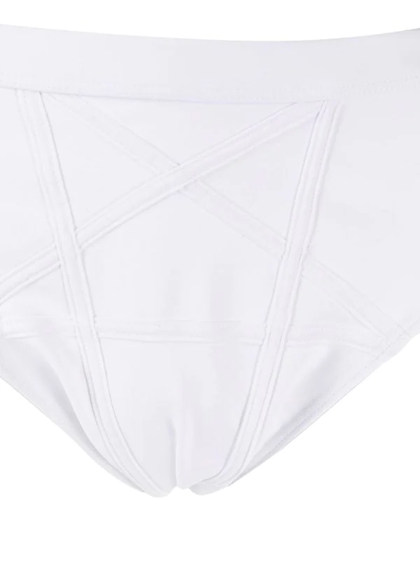 Rick Owens Slip De Bain à Coutures Contrastantes CHALK WHITE 5 Rick Owens Slip De Bain à Coutures Contrastantes CHALK WHITE – Image 3