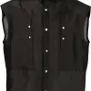 ( Nouvelle Collection ) Rick Owens Chemise Sans Manches à Boutonnière 09 BLACK -Rick Owens Soldes 18210037 38967983 600