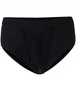 Rick Owens Slip De Bain à Coutures Contrastantes BLACK