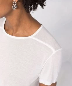 ( Nouvelle Collection ) Rick Owens 11 MILK T-shirt Mi-long En Maille Fine Femme -Rick Owens Soldes 18214871 38839091 600