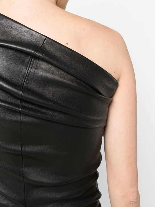 ( Nouvelle Collection ) Rick Owens Haut En Cuir à Design à Une épaule Femme 7 ( Nouvelle Collection ) Rick Owens Haut En Cuir à Design à Une épaule Femme – Image 5