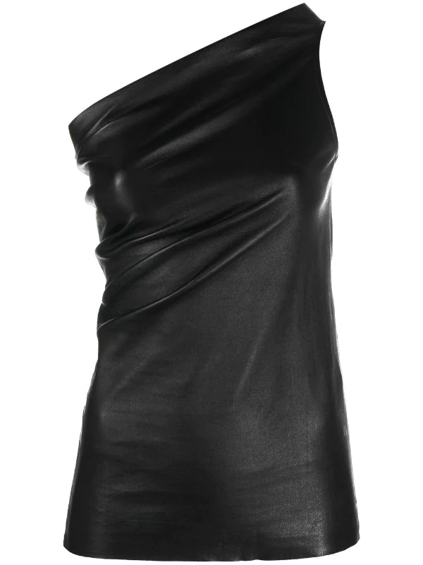 ( Nouvelle Collection ) Rick Owens Haut En Cuir à Design à Une épaule Femme 3 ( Nouvelle Collection ) Rick Owens Haut En Cuir à Design à Une épaule Femme