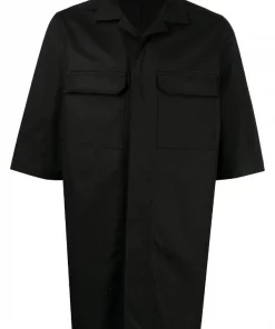 Rick Owens BLACK Chemise Oversize à Manches Courtes Homme