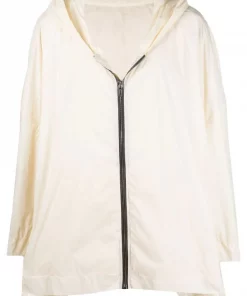 ( Nouvelle Collection ) Rick Owens Manteau Zippé à Capuche 21 NATURAL