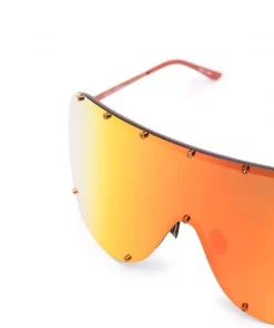 ( Nouvelle Collection ) Rick Owens Lunettes De Soleil Mask à Monture Oversize Femme -Rick Owens Soldes 18228754 38920666 600