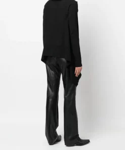 ( Nouvelle Collection ) Rick Owens 09 BLACK Cardigan Drapé à Découpes Femme -Rick Owens Soldes 18233057 38968524 600