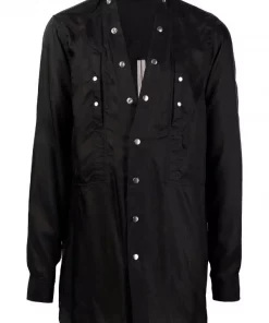 ( Nouvelle Collection ) Rick Owens Chemise à Ornements Cloutés 09 BLACK