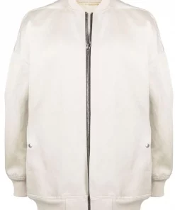 ( Nouvelle Collection ) Rick Owens 21 NATURAL Veste Bomber à Fermeture Zippée Homme