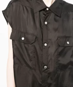 ( Nouvelle Collection ) Rick Owens 9 Chemise Froncée à Poches Poitrine Femme -Rick Owens Soldes 18250552 39061061 600