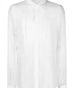 ( Nouvelle Collection ) Rick Owens Chemise En Soie Transparente Ă Manches Longues Homme