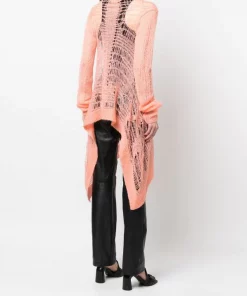 ( Nouvelle Collection ) Rick Owens Cardigan En Maille à Manches Longues 23 PINK -Rick Owens Soldes 18254200 39164427 600