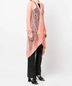 ( Nouvelle Collection ) Rick Owens Cardigan En Maille à Manches Longues 23 PINK -Rick Owens Soldes 18254200 39166403 600