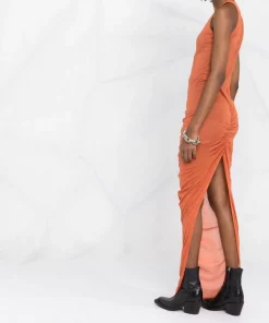 ( Nouvelle Collection ) Rick Owens Robe à Col V 53 ORANGE -Rick Owens Soldes 18258071 39047169 600