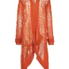 ( Nouvelle Collection ) Rick Owens 53 ORANGE Cardigan En Maille à Manches Longues Femme