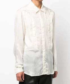 ( Nouvelle Collection ) Rick Owens Chemise à Poche Poitrine Contrastante Homme -Rick Owens Soldes 18259074 39163902 600