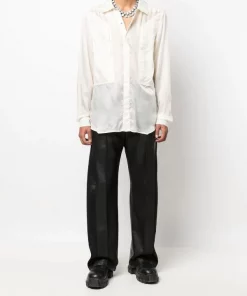 ( Nouvelle Collection ) Rick Owens Chemise à Poche Poitrine Contrastante Homme -Rick Owens Soldes 18259074 39164184 600