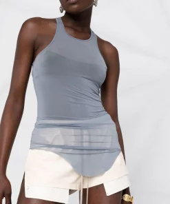 ( Nouvelle Collection ) Rick Owens 36 BRUISE Débardeur Cintré à Design Asymétrique Femme -Rick Owens Soldes 18259164 38986980 600