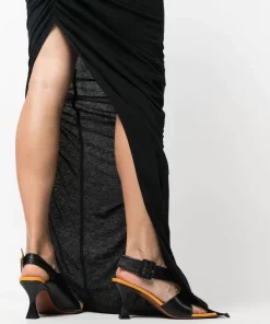 ( Nouvelle Collection ) Rick Owens Robe Froncée à Col Bateau 09 BLACK -Rick Owens Soldes 18259830 38962993 600