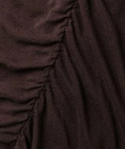 ( Nouvelle Collection ) Rick Owens 64 OXBLOOD Robe Froncée à Col Bénitier Femme -Rick Owens Soldes 18259834 38962543 600