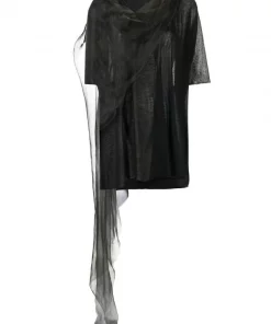 ( Nouvelle Collection ) Rick Owens 09 BLACK Haut Minerva Drapé Femme