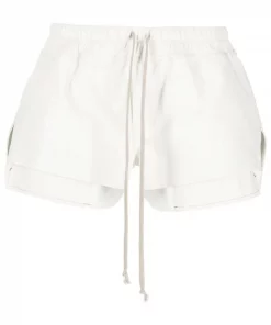 ( Nouvelle Collection ) Rick Owens Short En Cuir à Lien De Resserrage 11 MILK