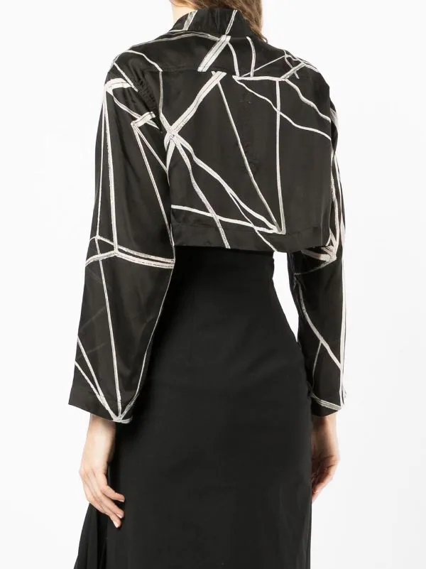 ( Nouvelle Collection ) Rick Owens Blouse Crop à Imprimé Abstrait Femme 6 ( Nouvelle Collection ) Rick Owens Blouse Crop à Imprimé Abstrait Femme – Image 4