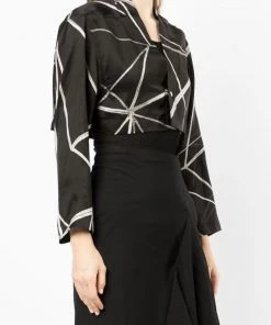 ( Nouvelle Collection ) Rick Owens Blouse Crop à Imprimé Abstrait Femme 9 ( Nouvelle Collection ) Rick Owens Blouse Crop à Imprimé Abstrait Femme -Rick Owens Soldes 18261513 39458912 600