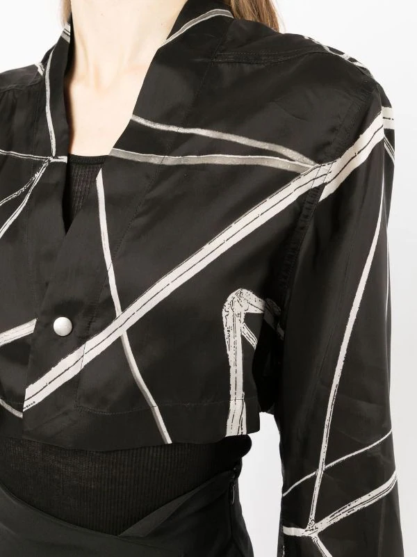 ( Nouvelle Collection ) Rick Owens Blouse Crop à Imprimé Abstrait Femme 7 ( Nouvelle Collection ) Rick Owens Blouse Crop à Imprimé Abstrait Femme – Image 5