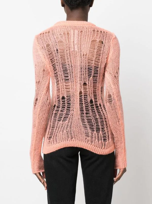 ( Nouvelle Collection ) Rick Owens Haut En Maille à Col V 23 PINK 6 ( Nouvelle Collection ) Rick Owens Haut En Maille à Col V 23 PINK – Image 4