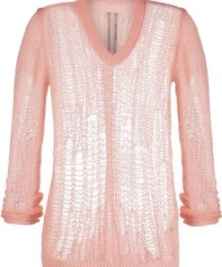 ( Nouvelle Collection ) Rick Owens Haut En Maille à Col V 23 PINK