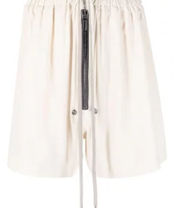 ( Nouvelle Collection ) Rick Owens 21 NATURAL Short Zippé à Lien De Resserrage Femme