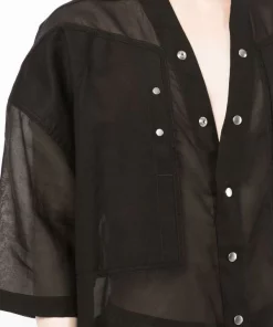 ( Nouvelle Collection ) Rick Owens 09 BLACK Chemise Fogpocket Magnum Homme -Rick Owens Soldes 18272679 39215689 600