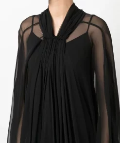 ( Nouvelle Collection ) Rick Owens Robe Drapée à Empiècements Transparents Femme -Rick Owens Soldes 18276667 39131159 600