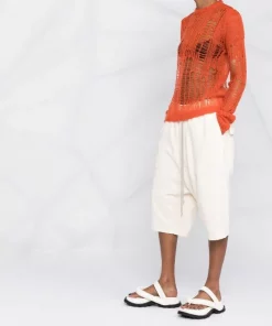 ( Nouvelle Collection ) Rick Owens Haut En Maille Ajourée à Col Ras Du Cou Femme -Rick Owens Soldes 18276668 39121491 600