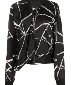 ( Nouvelle Collection ) Rick Owens Veste Bomber à Imprimé Abstrait Femme