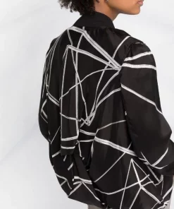 ( Nouvelle Collection ) Rick Owens Veste Bomber à Imprimé Abstrait Femme -Rick Owens Soldes 18276694 39098102 600
