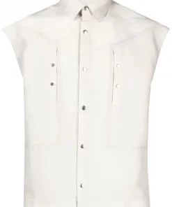 ( Nouvelle Collection ) Rick Owens Chemise Sans Manches à Boutonnière Homme