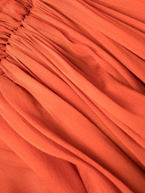 ( Nouvelle Collection ) Rick Owens 53 ORANGE Robe Plissée à Effet De Transparence Femme 8 ( Nouvelle Collection ) Rick Owens 53 ORANGE Robe Plissée à Effet De Transparence Femme – Image 6