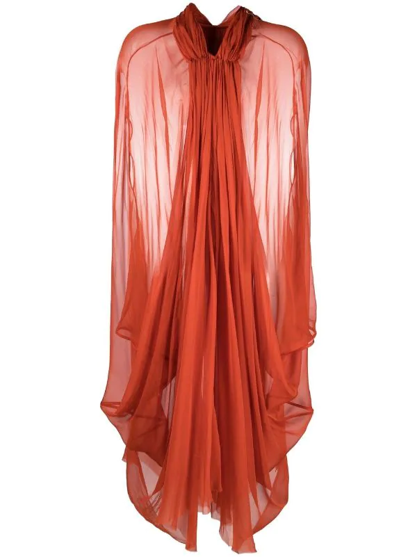 ( Nouvelle Collection ) Rick Owens 53 ORANGE Robe Plissée à Effet De Transparence Femme 3 ( Nouvelle Collection ) Rick Owens 53 ORANGE Robe Plissée à Effet De Transparence Femme