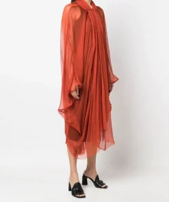 ( Nouvelle Collection ) Rick Owens 53 ORANGE Robe Plissée à Effet De Transparence Femme 11 ( Nouvelle Collection ) Rick Owens 53 ORANGE Robe Plissée à Effet De Transparence Femme -Rick Owens Soldes 18289231 39148394 600
