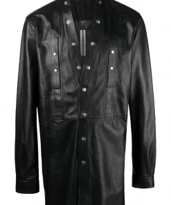 ( Nouvelle Collection ) Rick Owens Chemise Fogpocket En Cuir 9