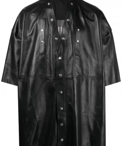 ( Nouvelle Collection ) Rick Owens Chemise Fogpocket En Cuir à Boutons Pression 9