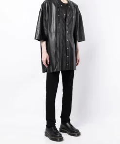 ( Nouvelle Collection ) Rick Owens Chemise Fogpocket En Cuir à Boutons Pression 9 -Rick Owens Soldes 18297518 39238798 600