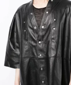 ( Nouvelle Collection ) Rick Owens Chemise Fogpocket En Cuir à Boutons Pression 9 -Rick Owens Soldes 18297518 39240625 600