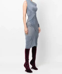 Rick Owens 36 BRUISE Robe Mi-longue à Fronces Femme -Rick Owens Soldes 18297964 39147475 600