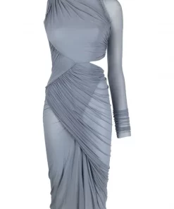 Rick Owens 36 BRUISE Robe Mi-longue à Fronces Femme