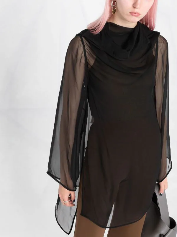 ( Nouvelle Collection ) Rick Owens Chemise En Soie à Col Bénitier 09 BLACK 7 ( Nouvelle Collection ) Rick Owens Chemise En Soie à Col Bénitier 09 BLACK – Image 5