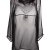 ( Nouvelle Collection ) Rick Owens Chemise En Soie à Col Bénitier 09 BLACK -Rick Owens Soldes 18299578 39217219 600